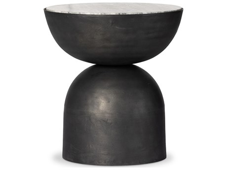 Four Hands Marlow Corbett River Grey Marble End Table