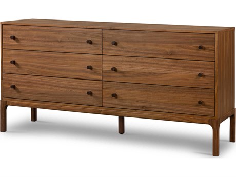 Four Hands Wallis Arturo 6-Drawers Brown Walnut Wood Double Dresser