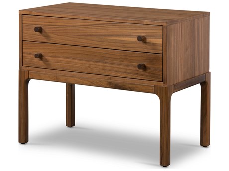 Luxecor Globetrotter Arturo 2-Drawers Brown Walnut Wood Nightstand