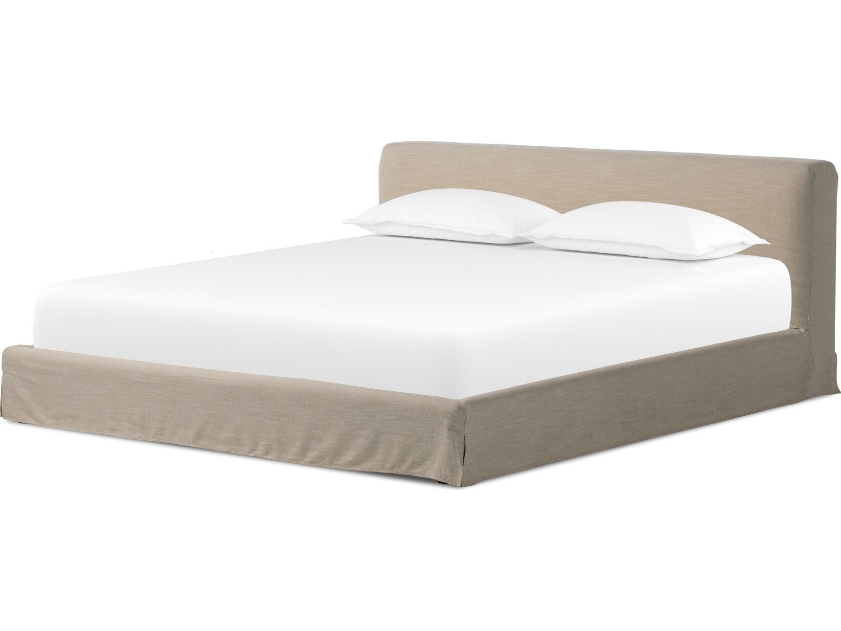 Linus Rustic Lodge Beige Slipcovered Bed - King