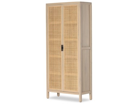 Four Hands Leighton Caprice Natural Mango  Wood Tall Cabinet