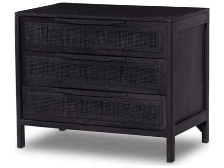 Four Hands Prescott Sydney Black Wash Mango Wood Large Nightstand