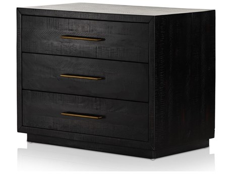 Four Hands Hadley Suki Burnished Black  Large Nightstand