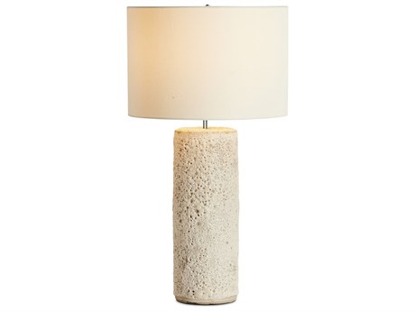 Four Hands Ryker Ozer Reactive White Glaze Table Lamp