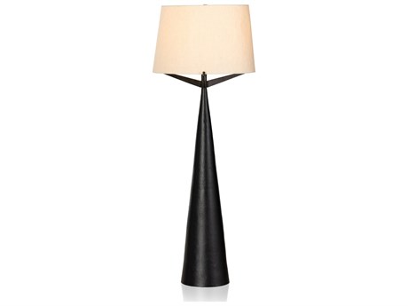 Four Hands Asher Ziggy Hammered Black Aluminum Floor Lamp