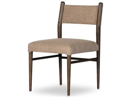 Four Hands Caswell Morena Oak Wood Brown Upholstered Side Dining Chair