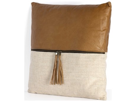 Four Hands Westgate Leather and Linen Pillow