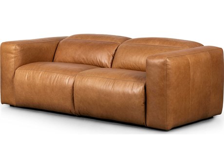 Four Hands Norwood Radley Power Recline Wide Brown Leather Sofa
