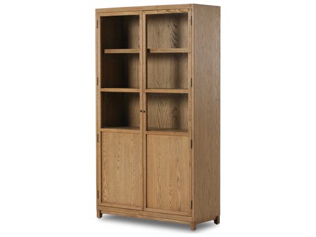 Four Hands Irondale Millie Oak Wood Drifted Display Cabinet