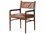 Four Hands Caswell Morena Oak Wood Brown Fabric Upholstered Arm Dining Chair  FS235992001