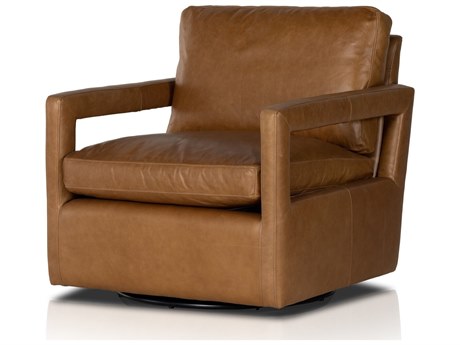 Four Hands Grayson Olson Sonoma Butterscotch Leather Swivel Chair