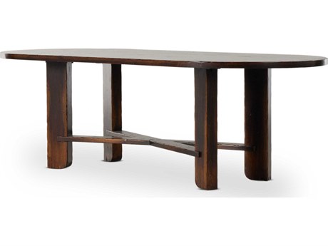 Four Hands Cordella Ovilla Oval Wood Distressed Walnut Dining Table