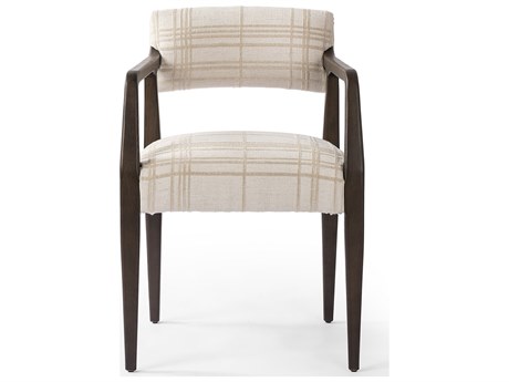 Four Hands Abbott Tyler Sheffield Ivory Upholstered Oak Wood Dining Armchair