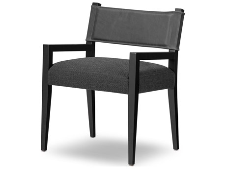 Four Hands Berman Ferris Gibson Black Upholstered Ash Wood Dining Armchair