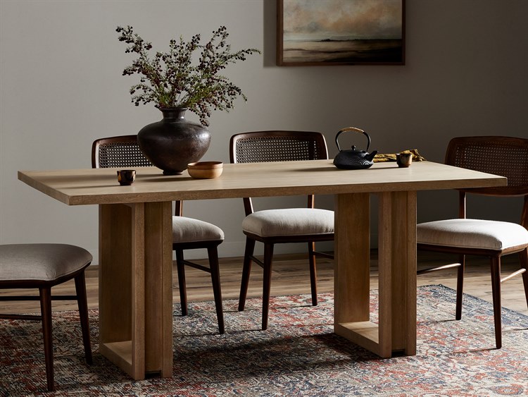 Four Hands Prescott Carmel Rectangular Wood Natural Mango Dining Table ...