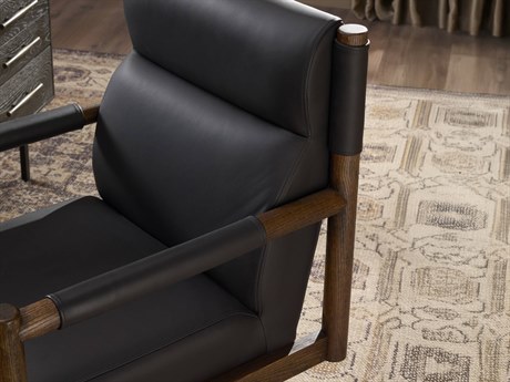 Four Hands Caswell Black Leather Adjustable Computer Office Chair