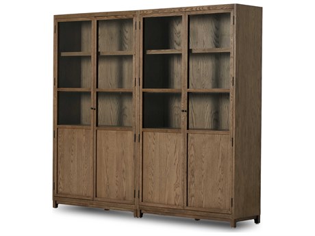 Four Hands Irondale Millie Oak Wood Drifted Display Cabinet