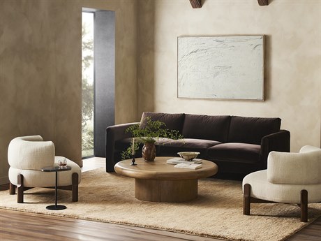 Four Hands Bolton Zach Round Burnished Parawood Veneer Coffee Table