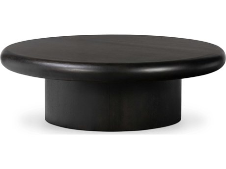 Four Hands Bolton Zach Round Charcoal Parawood Solid Veneer Coffee Table