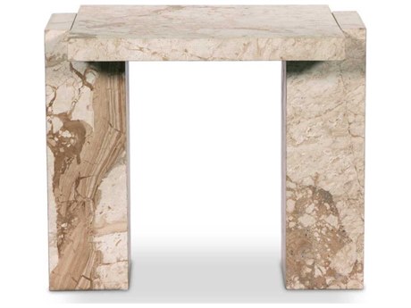 Four Hands Element Rectangular Desert Taupe Marble End Table