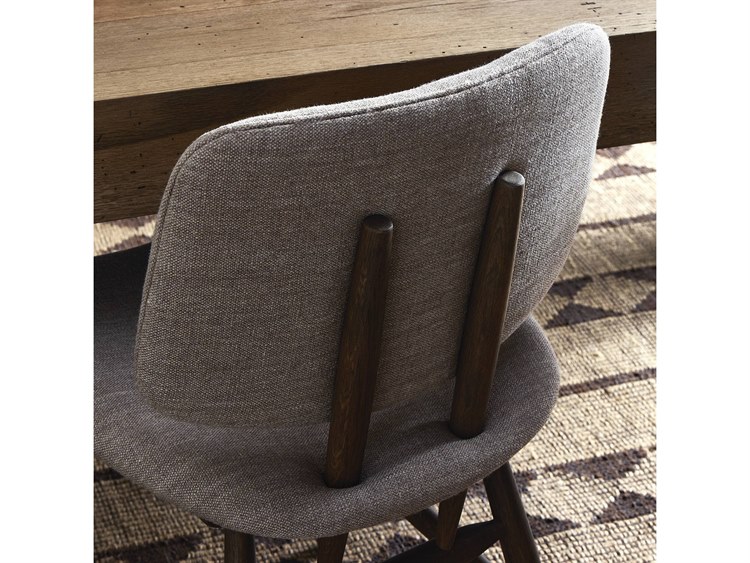 Four Hands Irondale Oak Wood Brown Upholstered Side Dining Chair ...