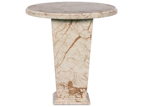 Four Hands Element Eslo Desert Taupe Marble Round Marble End Table