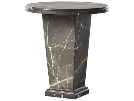 Four Hands Element Round Grey Italian Marble End Table