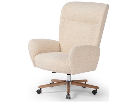 Four Hands Allston Beige Upholstered Adjustable Swivel Computer Office Chair