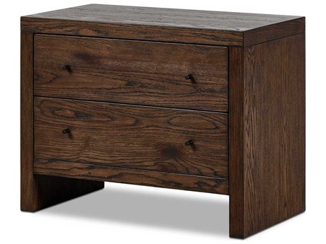 Four Hands Hamilton 2-Drawers Brown Oak Wood Nightstand