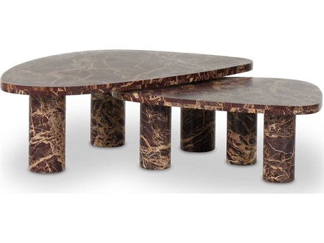 Four Hands Rockwell Zion Merlot Marble Coffee Table
