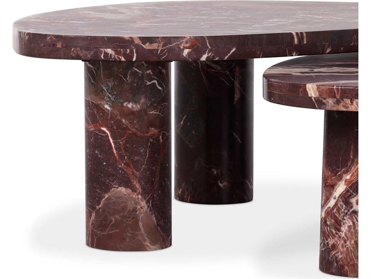 Four Hands Rockwell Zion Merlot Marble Coffee Table | FS238223001