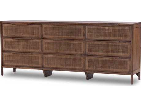 Four Hands Prescott 9-Drawers Mango Wood Triple Dresser