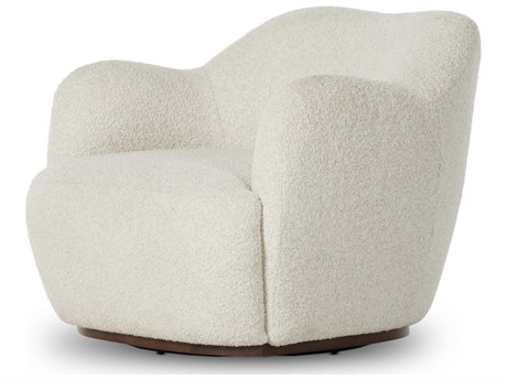 Four Hands Westgate Julius Swivel White Fabric Accent Chair