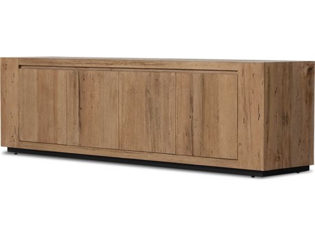 Four Hands Wesson Abaso 94" Hardwood Black Rustic Wormwood Oak Media Console