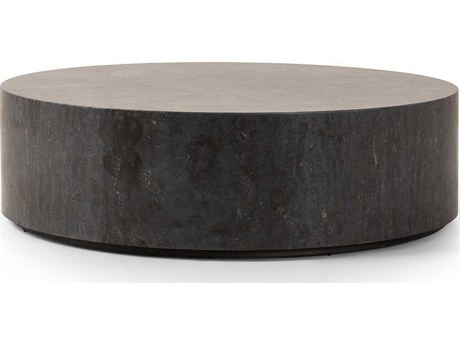 Four Hands Hughes Round Bluestone Coffee Table