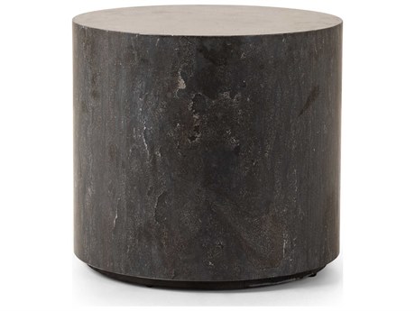 Four Hands Hughes Round Bluestone End Table