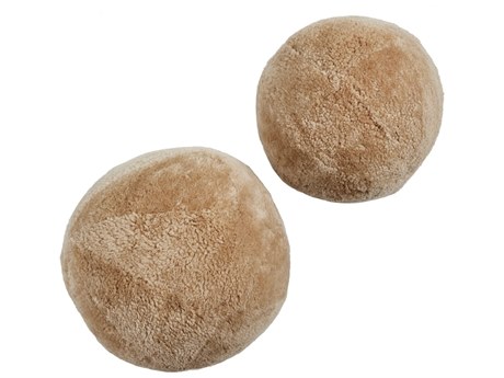 Four Hands Mateo Balle Beige Shorn Sheepskin Shearling Pillow Set