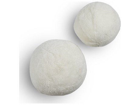 Four Hands Mateo Balle White Shorn Sheepskin Shearling Pillow Set