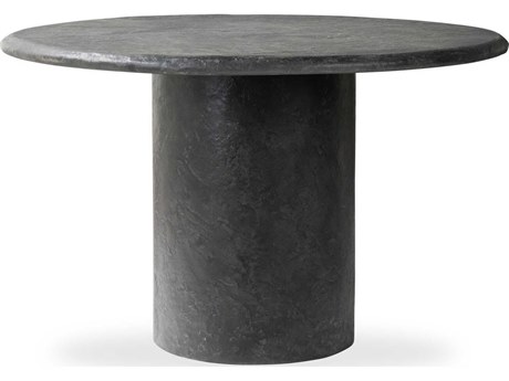 Four Hands Chandler Round Textured Black Concrete Dining Table