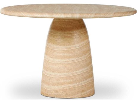 Four Hands Chandler Round Concrete Sand Striae Dining Table