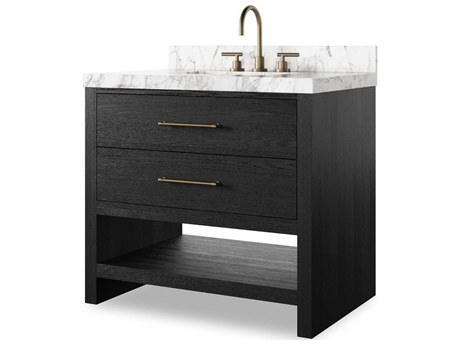 Four Hands Anthem Single Vanity - Black Wash Oak Veneer
