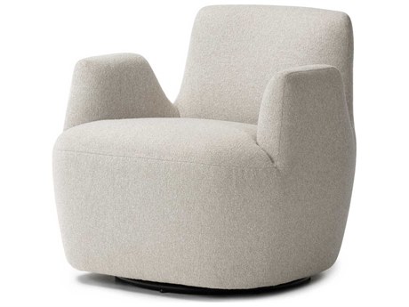Four Hands Farrow Swivel White Fabric Accent Chair