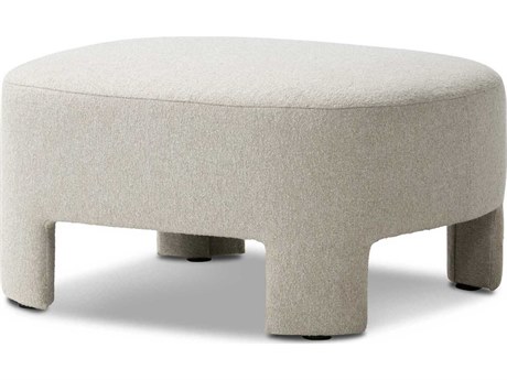 Four Hands Farrow Crete Pebble White Upholstered Ottoman