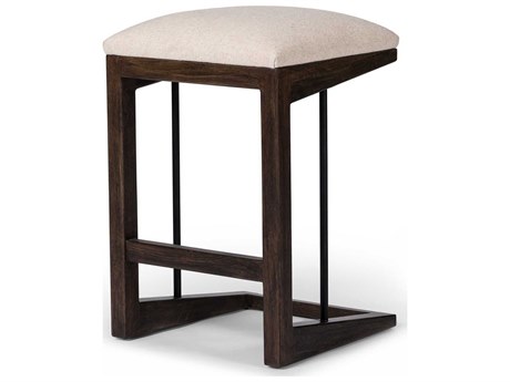 Four Hands Westgate Upholstered Oak Wood Counter Stool