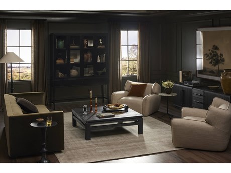 Four Hands Asher Matte Black Cast Aluminum Light Beige Floor Lamp