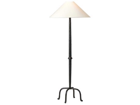Four Hands Asher Matte Black Cast Aluminum Light Beige Floor Lamp