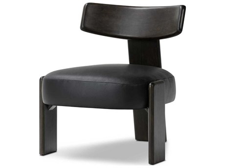 Four Hands Farrow Black Leather Accent Chair