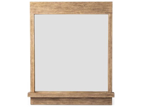 Four Hands Wells Ledge Rectangular Distressed Light Pine Wall Mirror