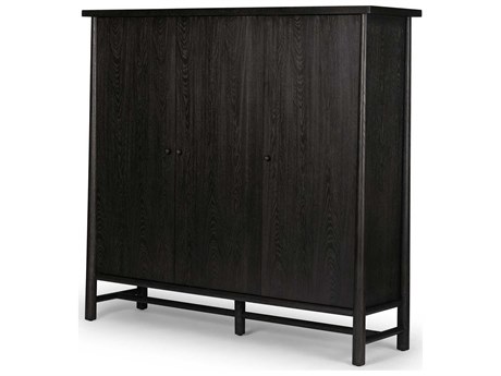 Four Hands Wells Charcoal Oak Veneer Black Wood Accent Chest