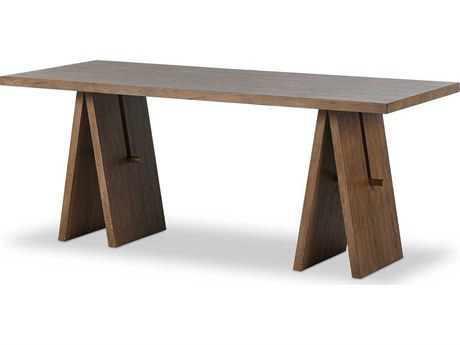 Four Hands Haiden Rustic Grey Veneer Brown Oak Wood Computer Desk